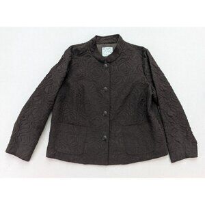David Brooks Women's Jacket Size 14W Brown Quilted Soft Microfiber
